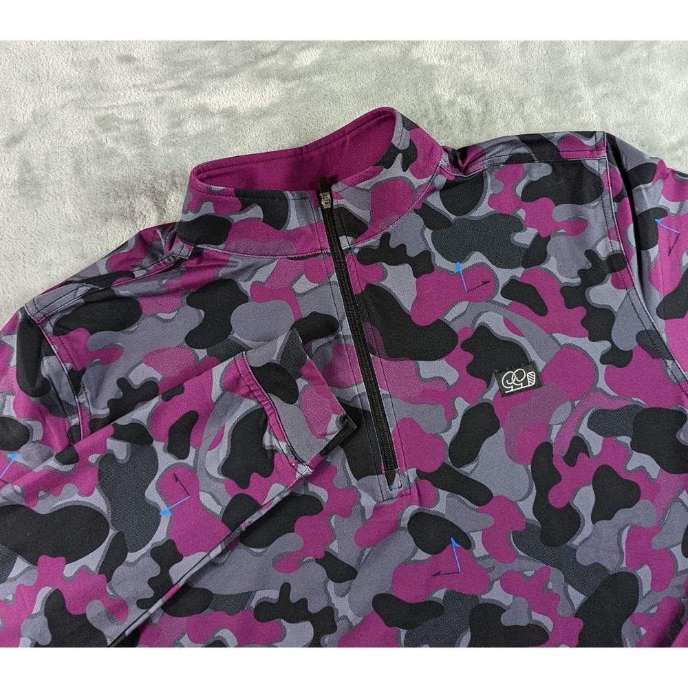 Good Good Pullover Mens Medium Camo The Mood 1/4 Zip Golf Performance Stretch